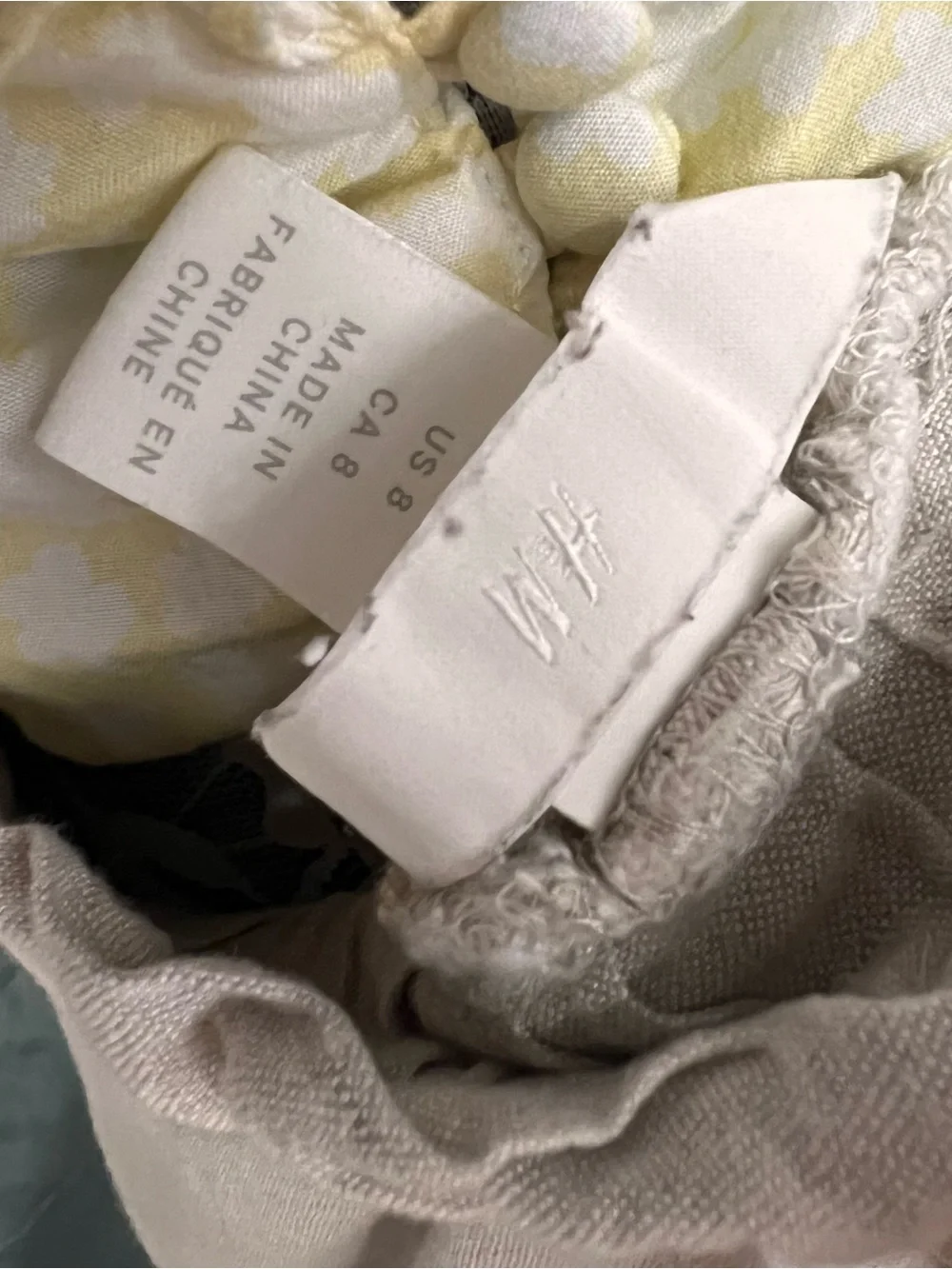 H&M Light Cream High-Waist Linen-Blend Shorts